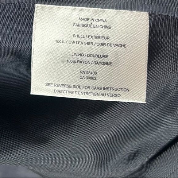 NWT Theory Speed Leather Jacket Dark Navy Blue Asymmetrical Zip Style Sahral - Picture 14 of 16